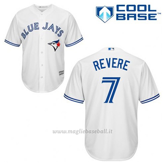 Maglia Baseball Uomo Toronto Blue Jays Ben Revere 7 Bianco 1ªCool Base